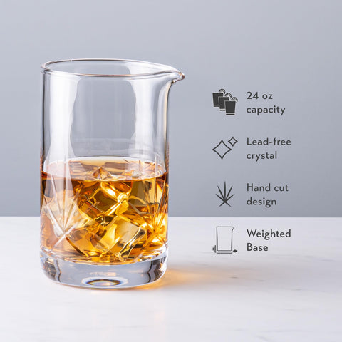 Cork & Mill ergonomic glass base prevents wobble during shaking or stirring.
