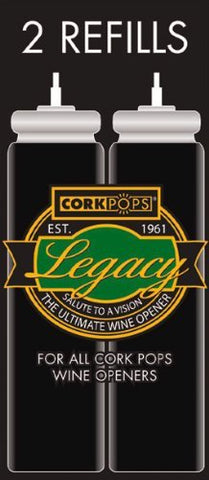 Cork Pops low-pressure cartridge in use preserves flavor while pouring wine.