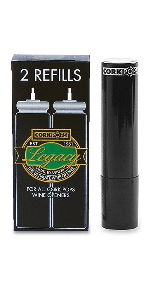 Cork Pops refill cartridges two-pack box ready for extended wine openings.
