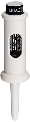 Cork Pops White 6.5 inch bottle opener enables quick cork removal.