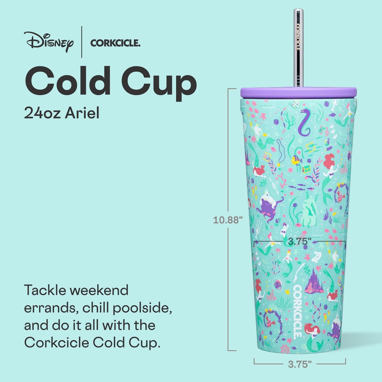 Corkcicle Ariel silicone straw and lid for easy sipping and secure seal