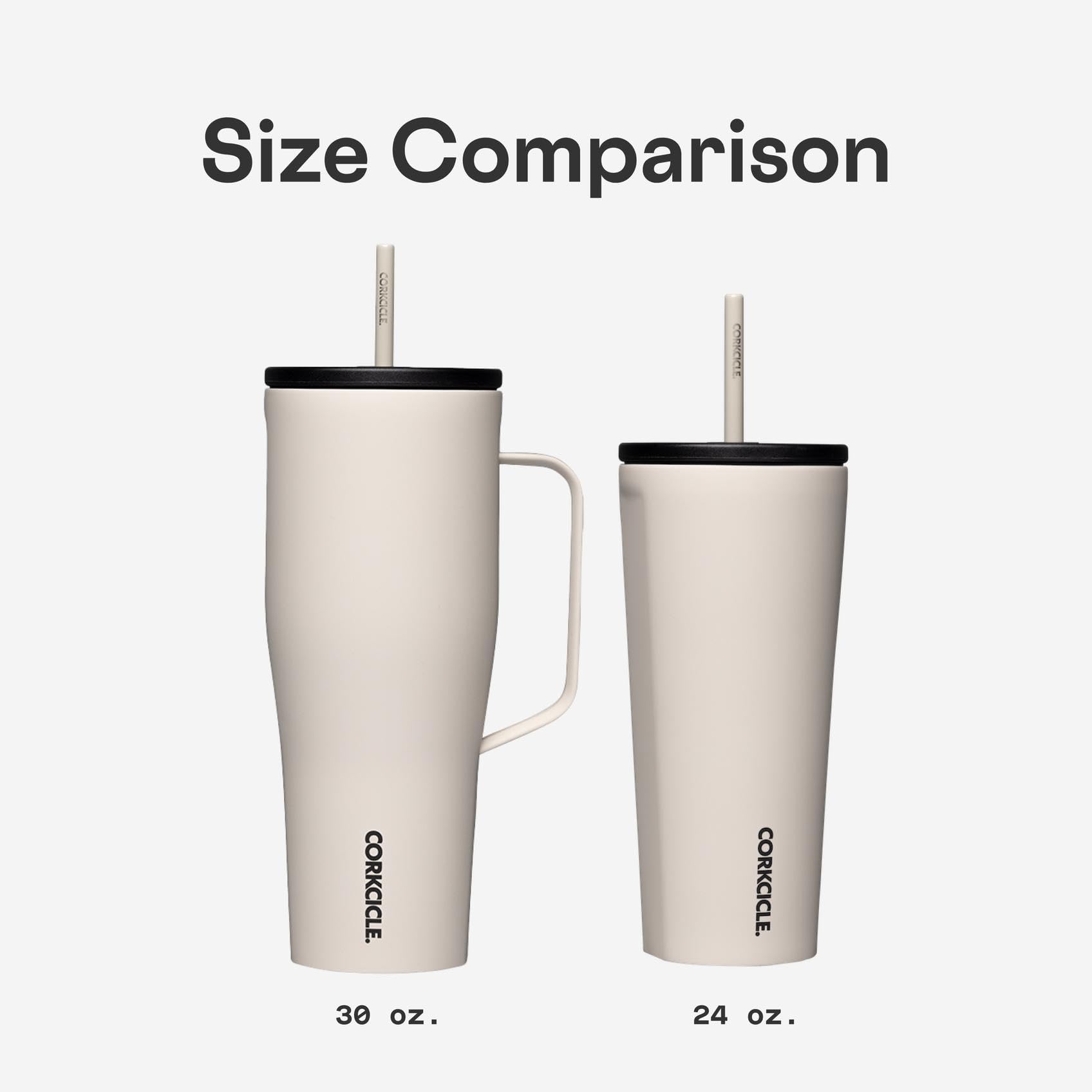 Corkcicle ceramic-coated straw for smooth sipping.