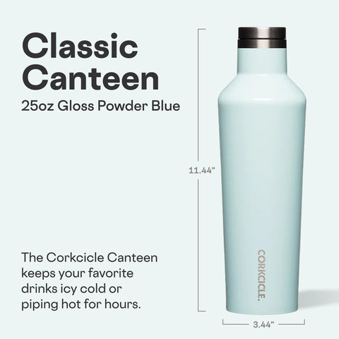 Corkcicle Classic Canteen easy grip flat sides for comfortable handling