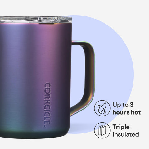 Corkcicle Classic Coffee Mug Dragonfly easy-grip flat sides help you hold securely