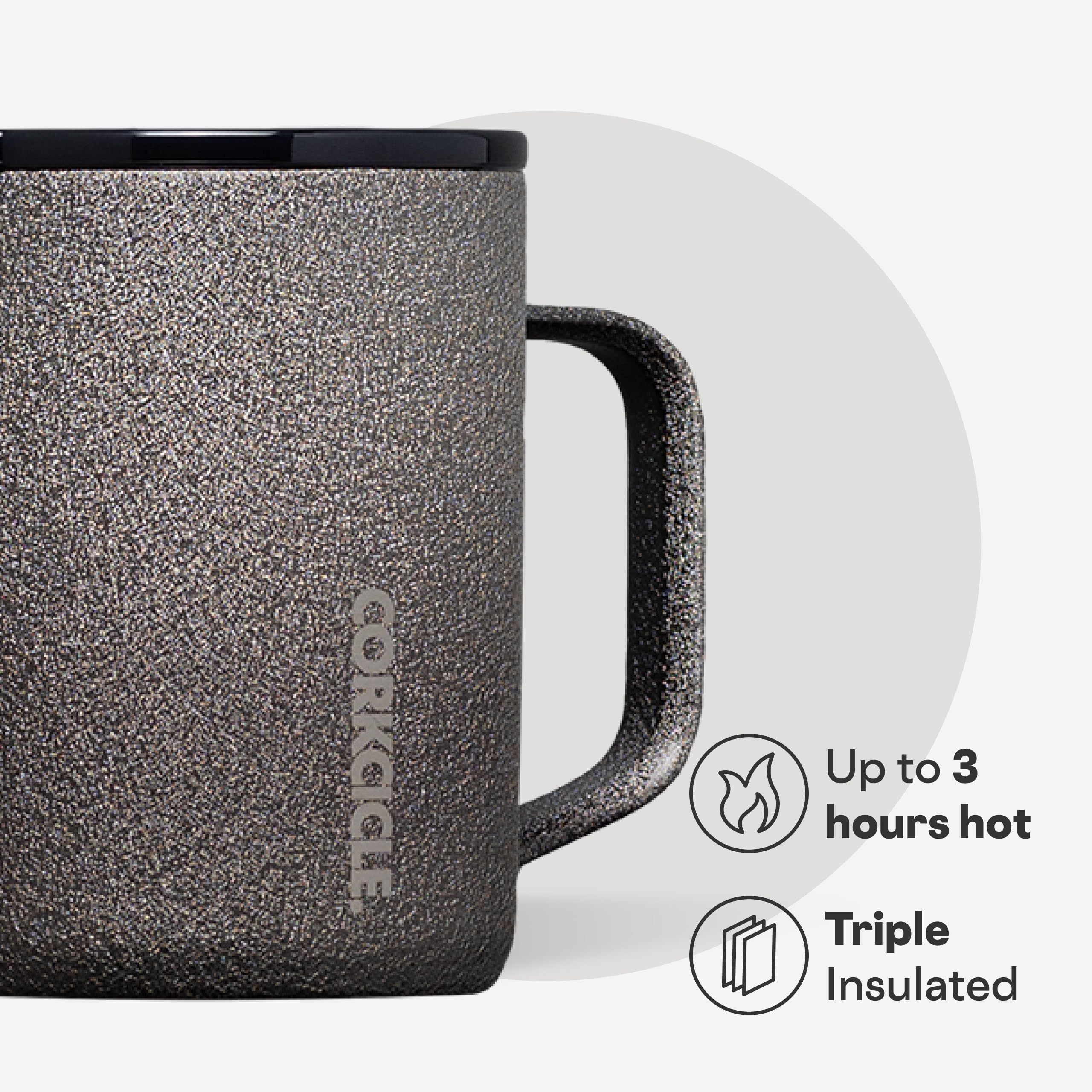 Corkcicle Classic Coffee Mug easy-grip flat sides for steady holding.