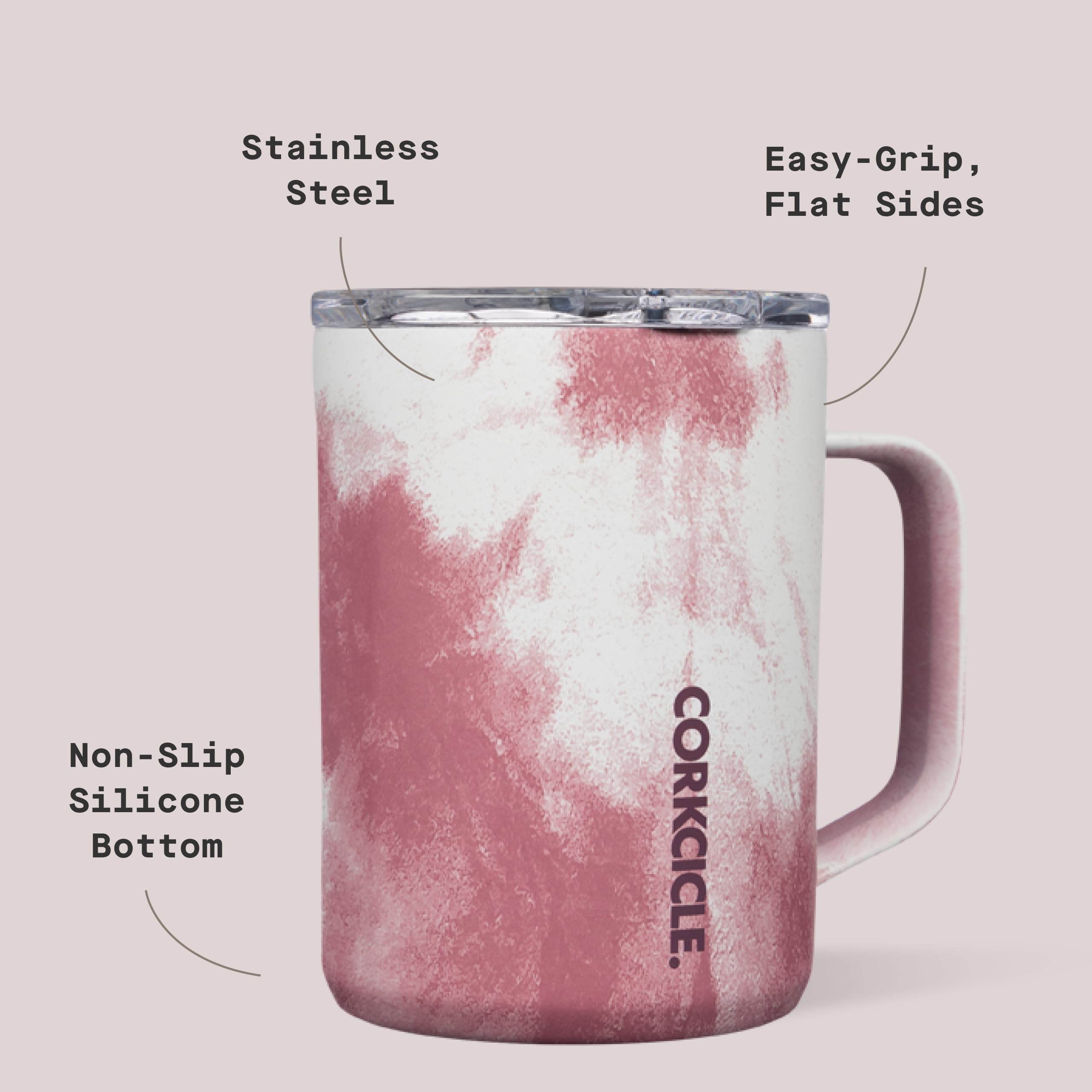 Corkcicle Classic Coffee Mug silicone bottom keeps mug steady on surfaces