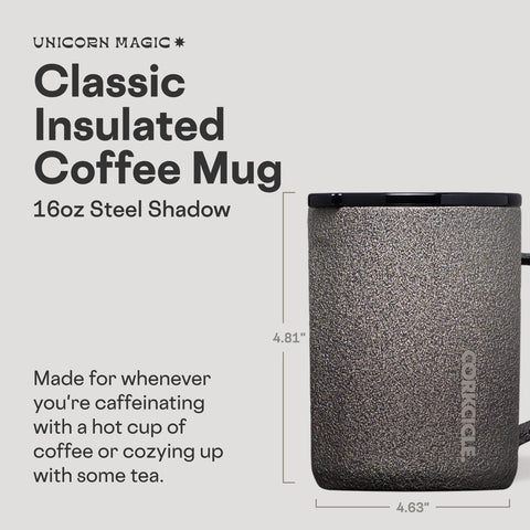 Corkcicle Classic Coffee Mug sliding lid prevents spills during travel.