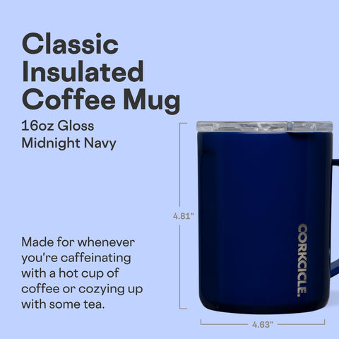 Corkcicle Classic Coffee Mug sliding lid helps prevent spills during travel.
