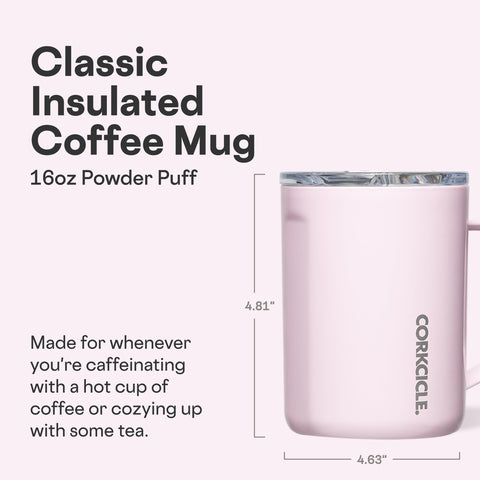 Corkcicle Classic Coffee Mug triple insulation helps preserve heat during long commutes.