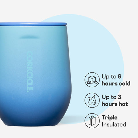 Corkcicle Stemless wine tumbler offers a comfortable grip for sipping.