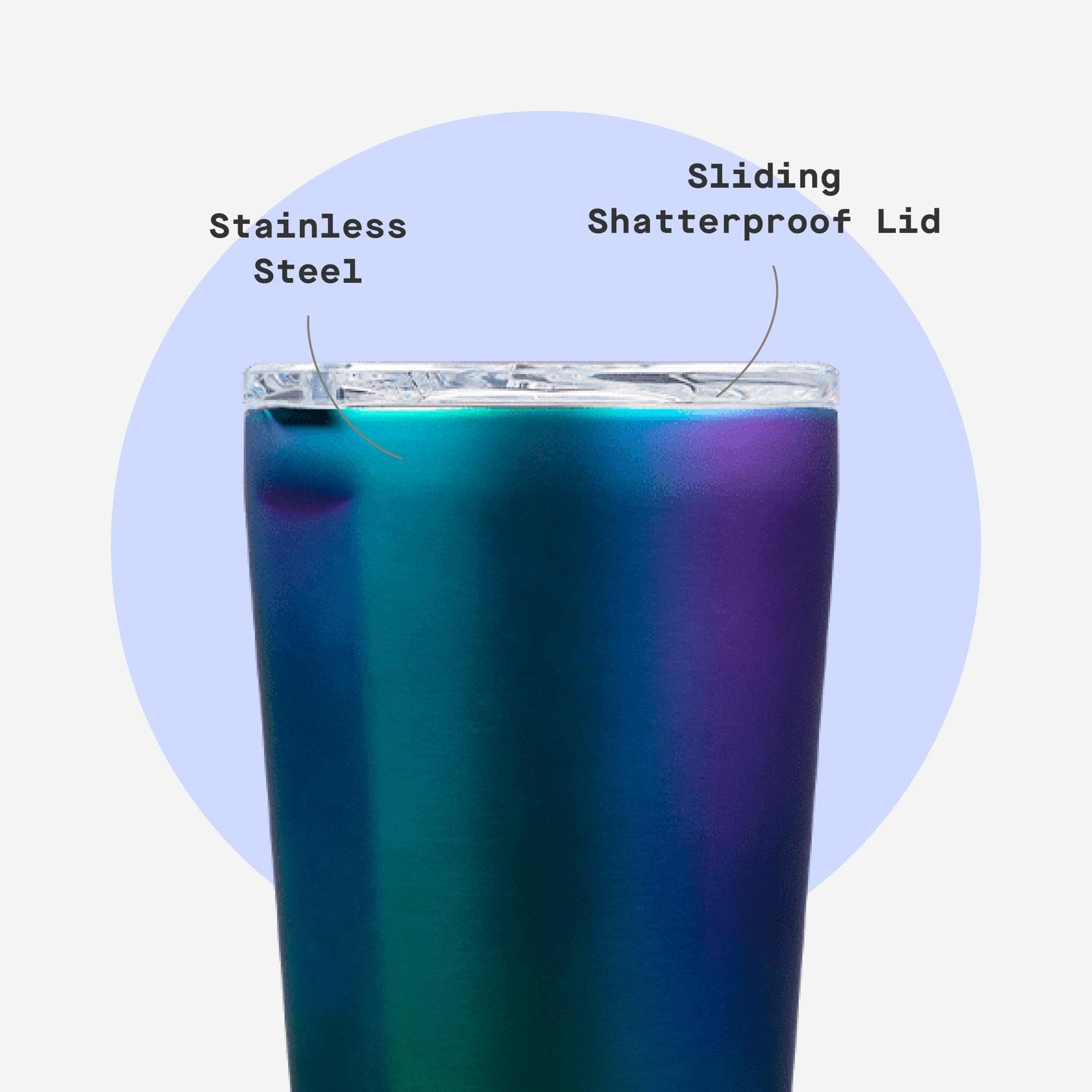 Corkcicle Dragonfly 16oz tumbler, top-rack dishwasher-safe for easy cleaning.