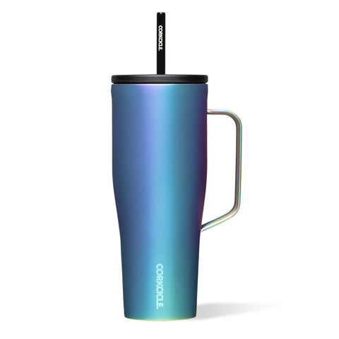 Corkcicle Cold Cup XL front view with handle keeps drinks cold for up to 12 hours.