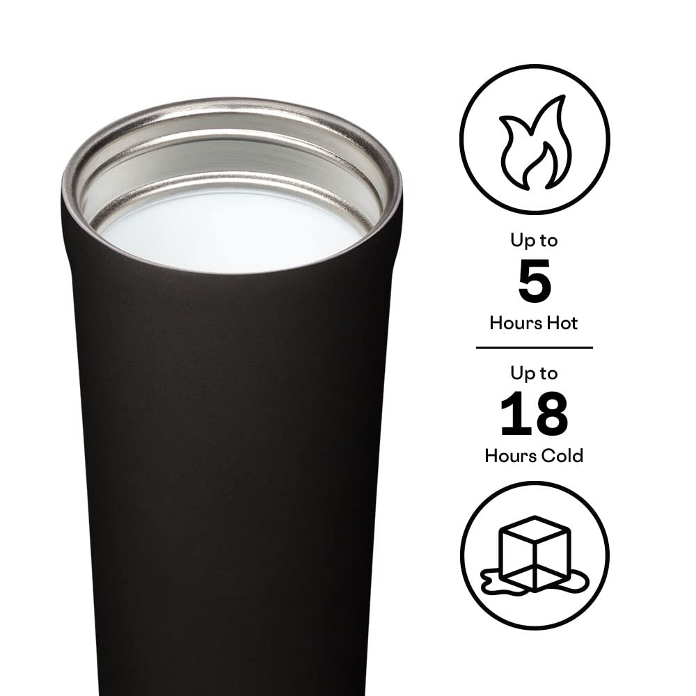 Corkcicle Commuter Cup ceramic interior preserves flavor with each sip.