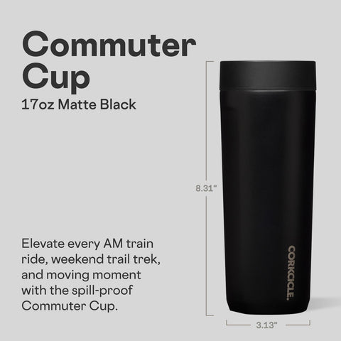 Corkcicle Commuter Cup with 360° sip lid for versatile, spill-resistant sipping