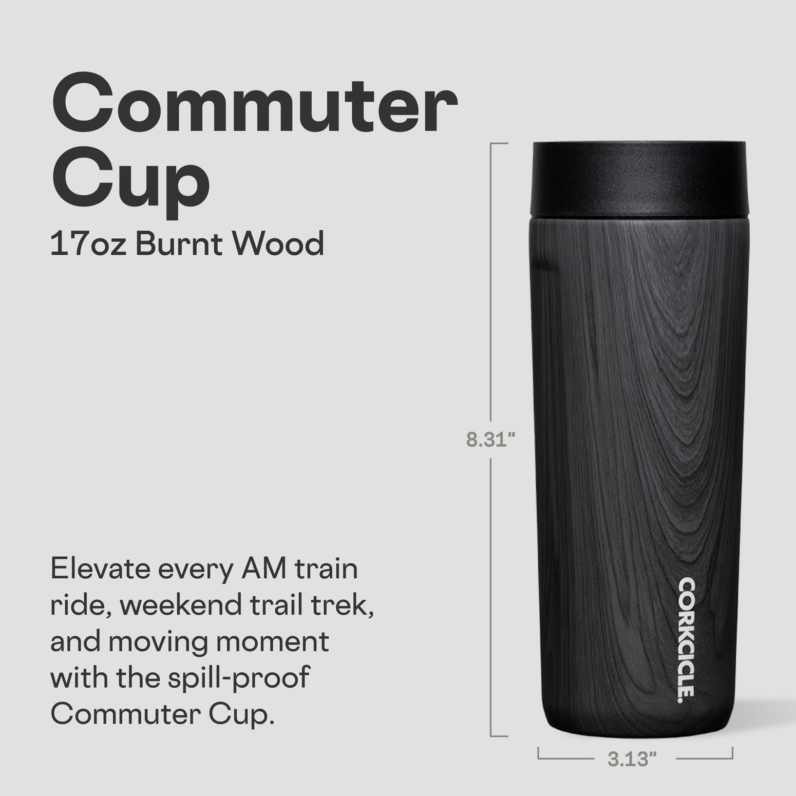 Corkcicle Commuter Cup 360° sip lid allows sip from any angle.