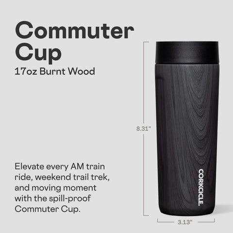 Corkcicle Commuter Cup 360° sip lid allows sip from any angle.