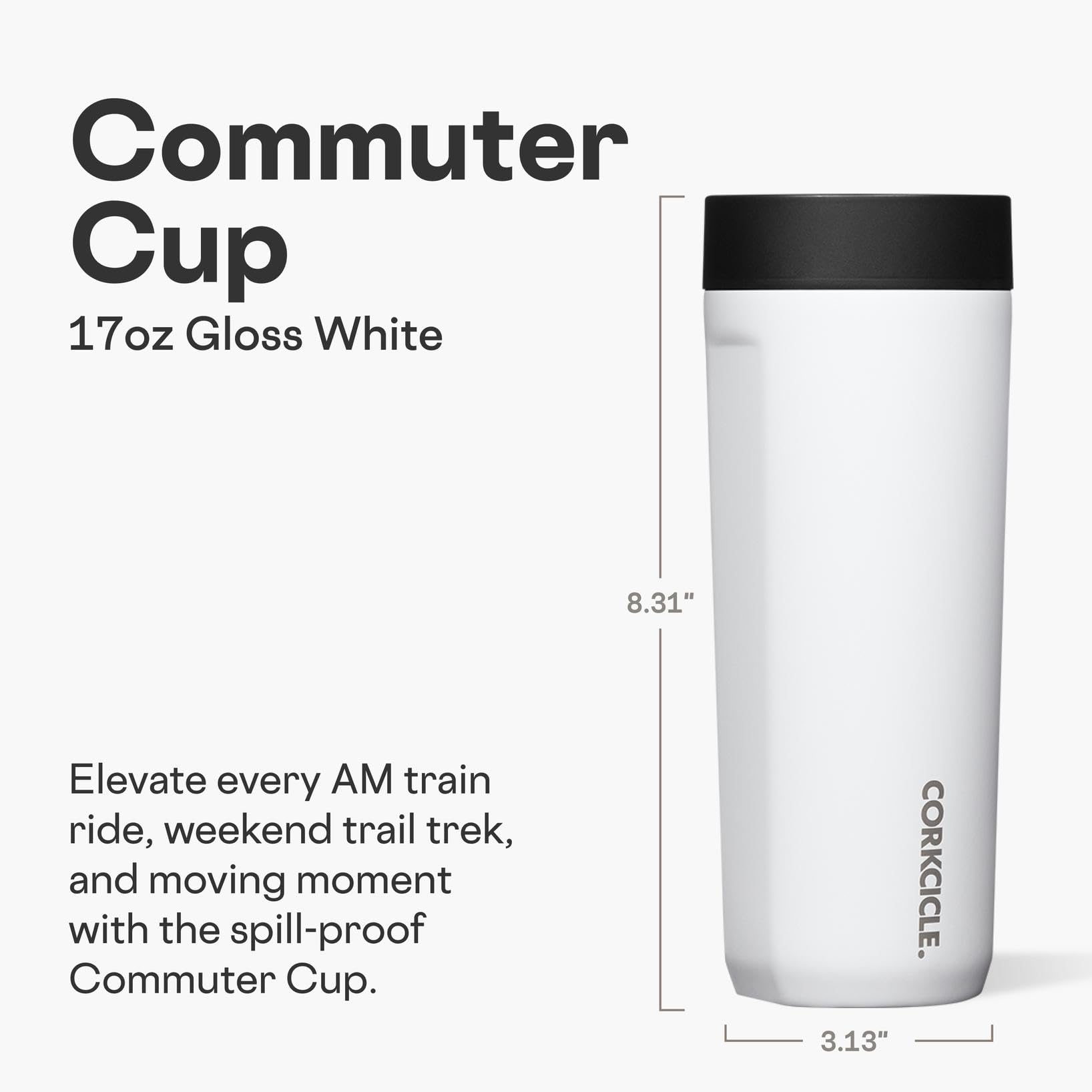 Corkcicle Commuter Cup 360-degree lid close-up enables easy sipping on the go