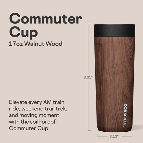 Corkcicle Commuter Cup 360° lid demonstrates spill-proof sip from any angle