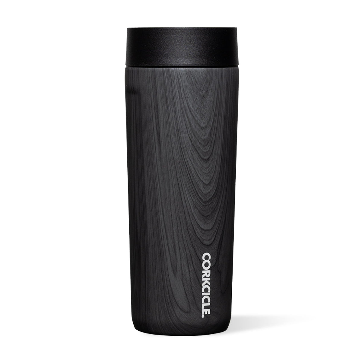 Corkcicle Commuter Cup Burnt Wood 17 oz keeps beverages cold for hours.