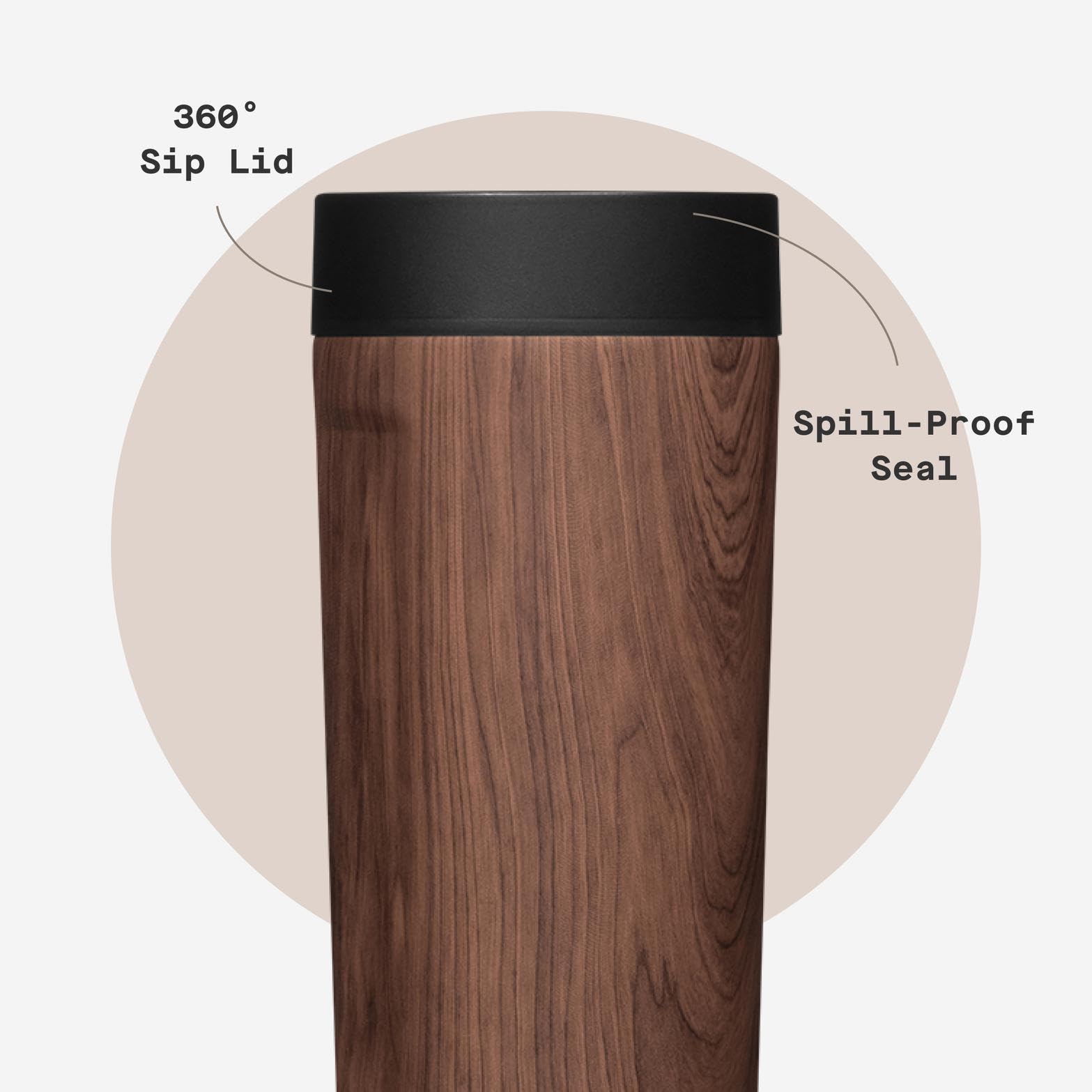 Corkcicle Commuter Cup sip from any angle for convenient on-the-go use