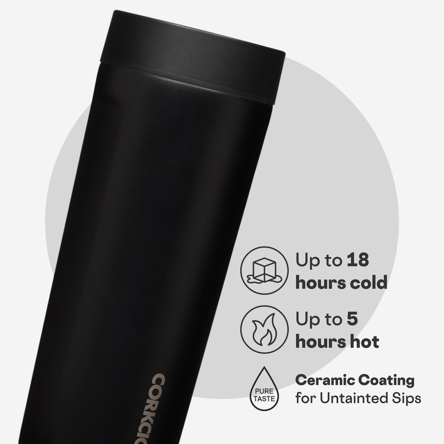 Corkcicle Commuter Cup with stainless insulation helps maintain beverages