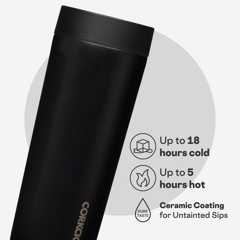 Corkcicle Commuter Cup with stainless insulation helps maintain beverages