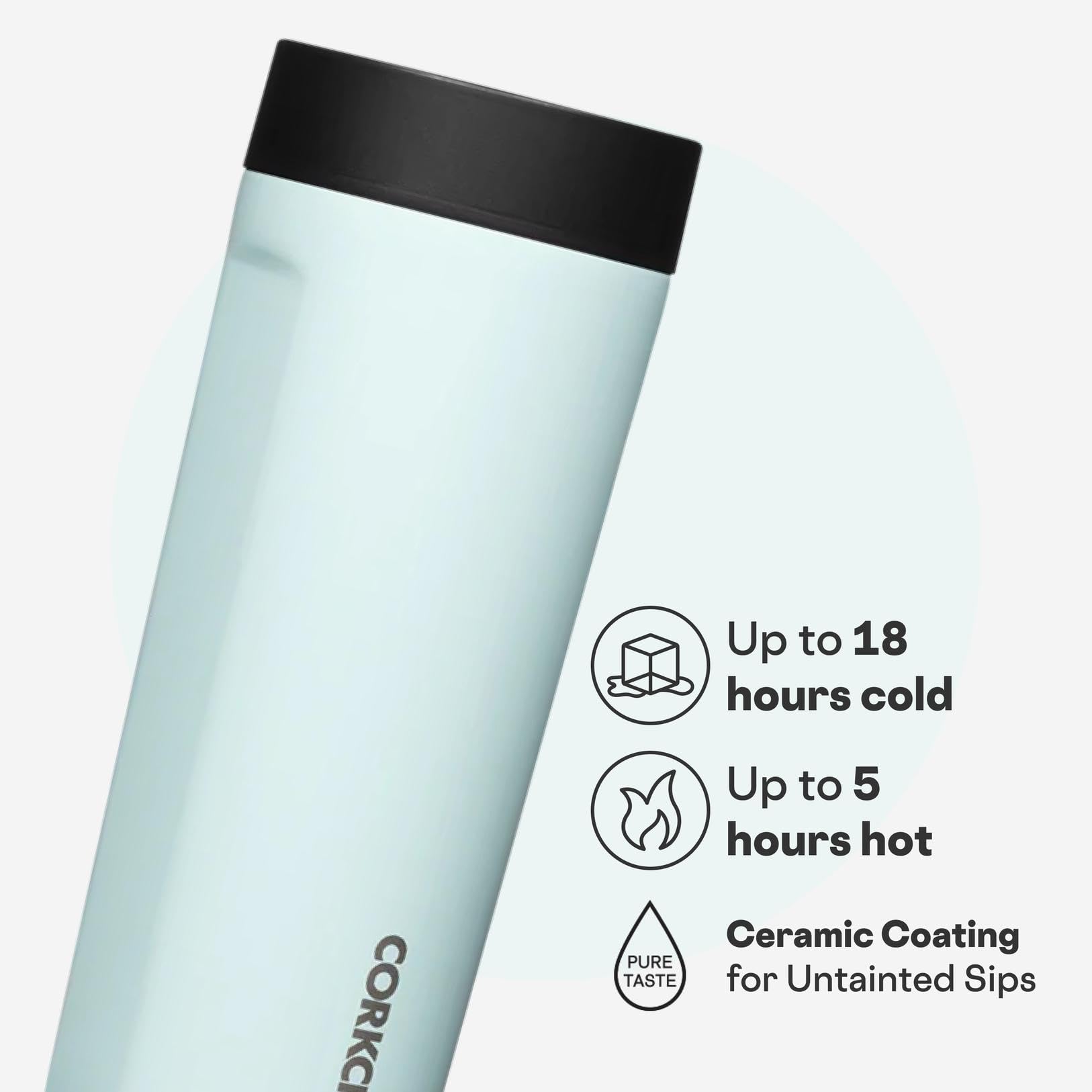 Corkcicle Commuter Cup triple-insulated stainless steel preserves temperature for hours.