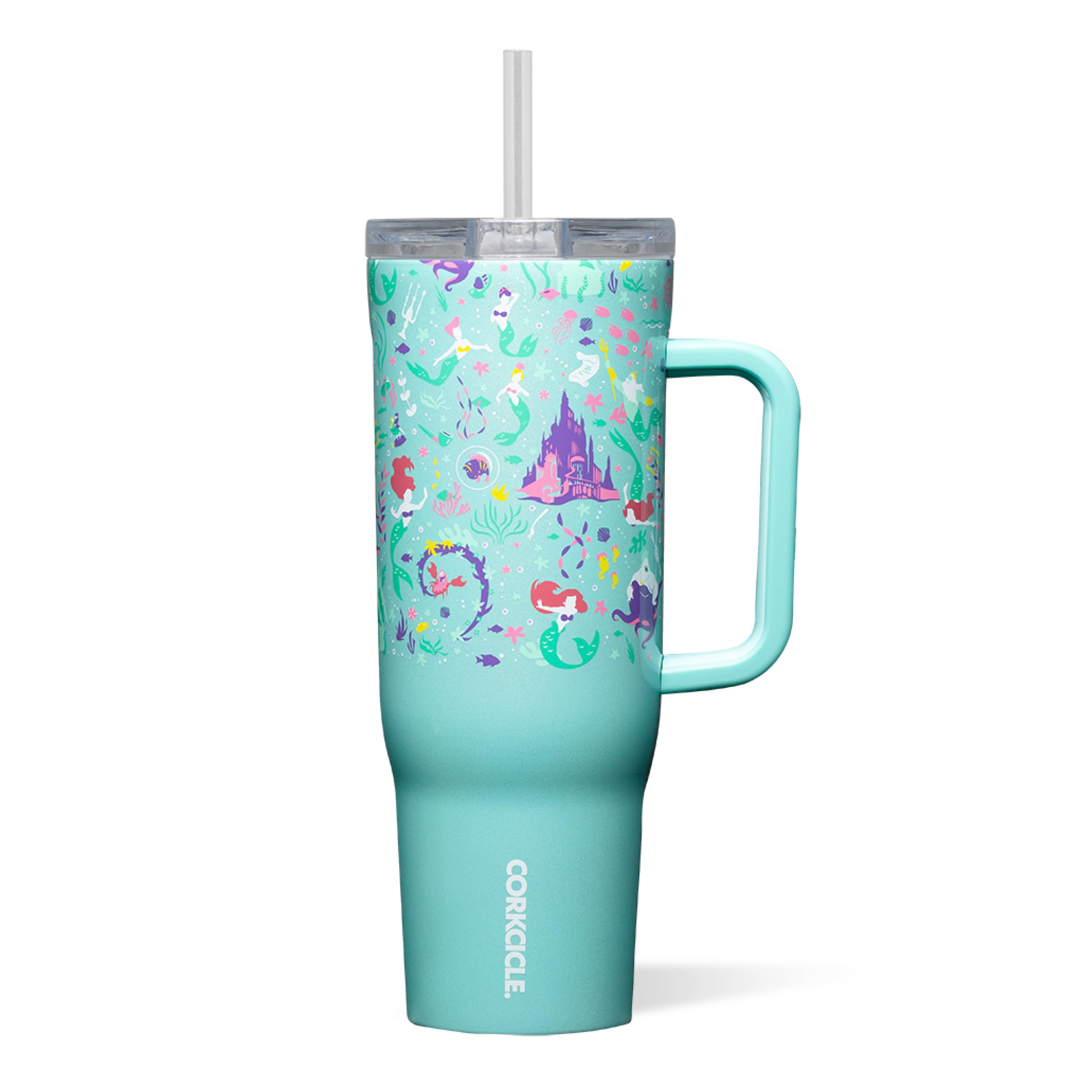 Corkcicle Cruiser 40 oz tumbler with handle and straw keeps drinks cold up to 20 hours
