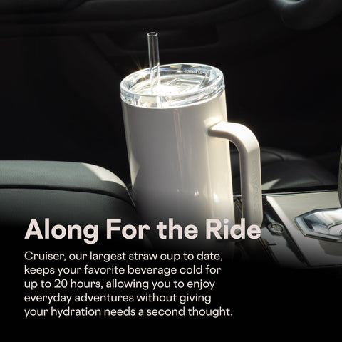 Dual-function lid on Corkcicle Cruiser with straw for quick sips