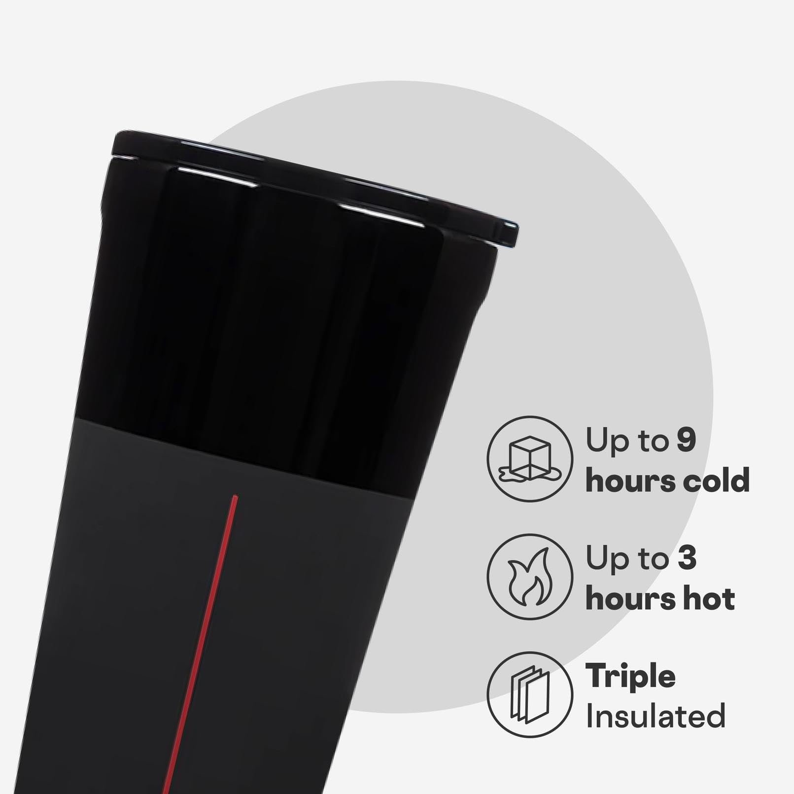 Darth Vader Corkcicle tumbler lid close-up highlighting leak proof design