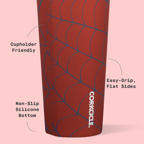 Corkcicle Spider-Man tumbler grip for secure handling during daily activities