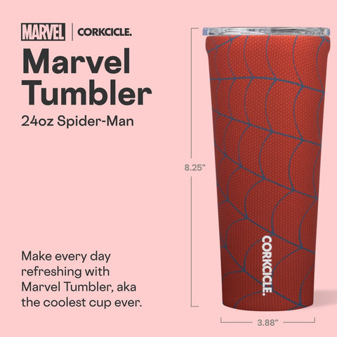 Corkcicle Spider-Man lid with leak-proof seal for spill-free sipping