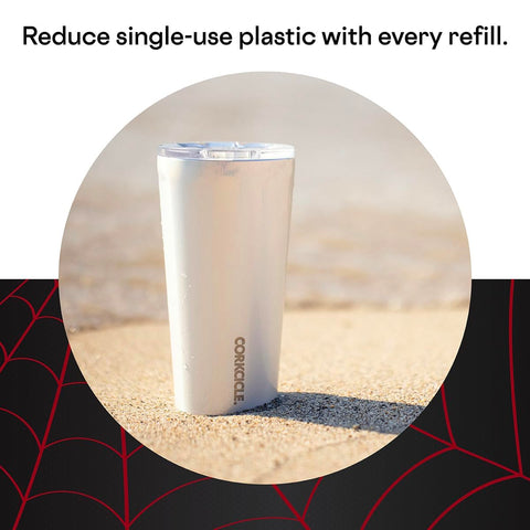 Corkcicle Marvel Tumbler Miles Morales keeping a cold drink crisp