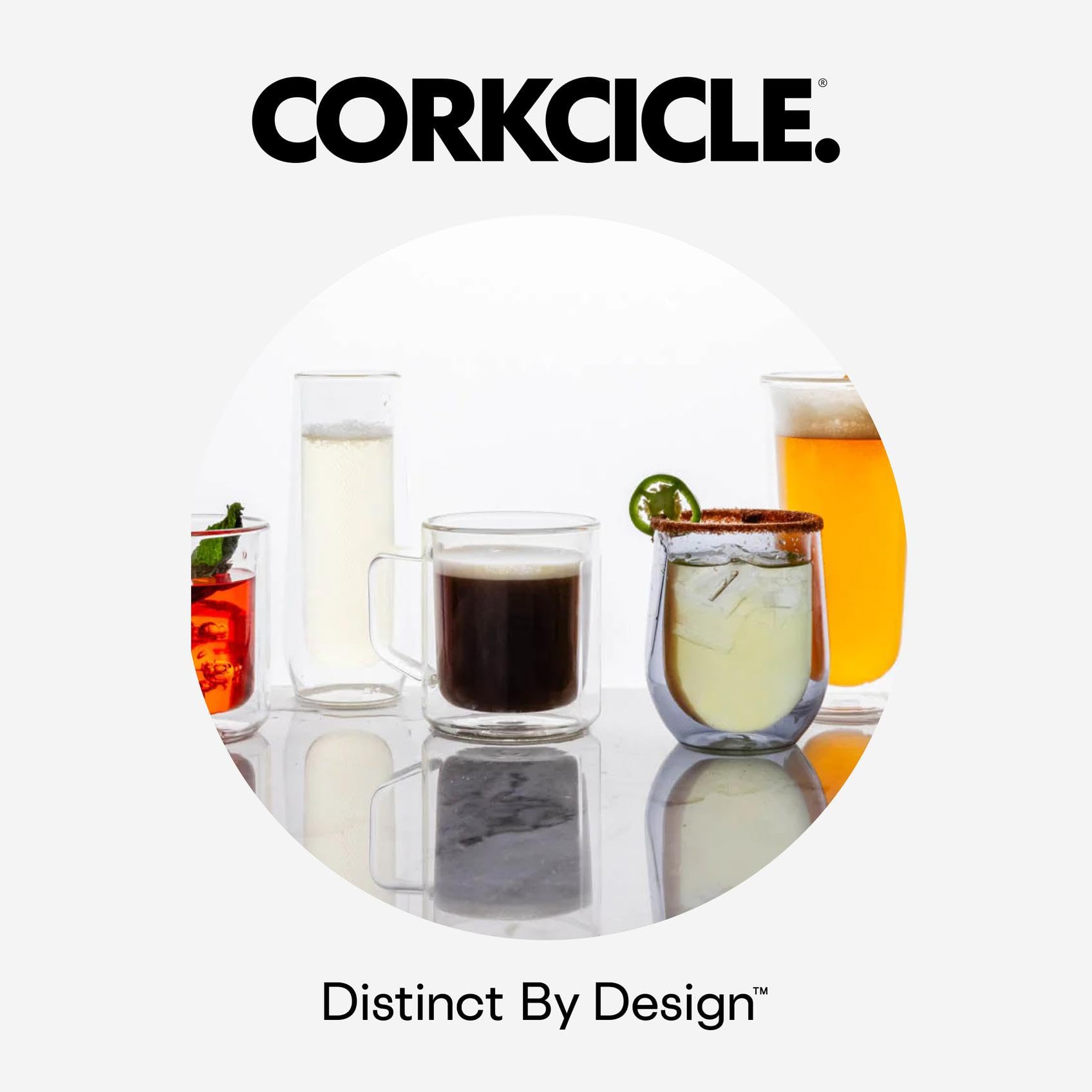 Corkcicle Old Fashioned Glass ready for bourbon or whiskey cocktails on a stylish table