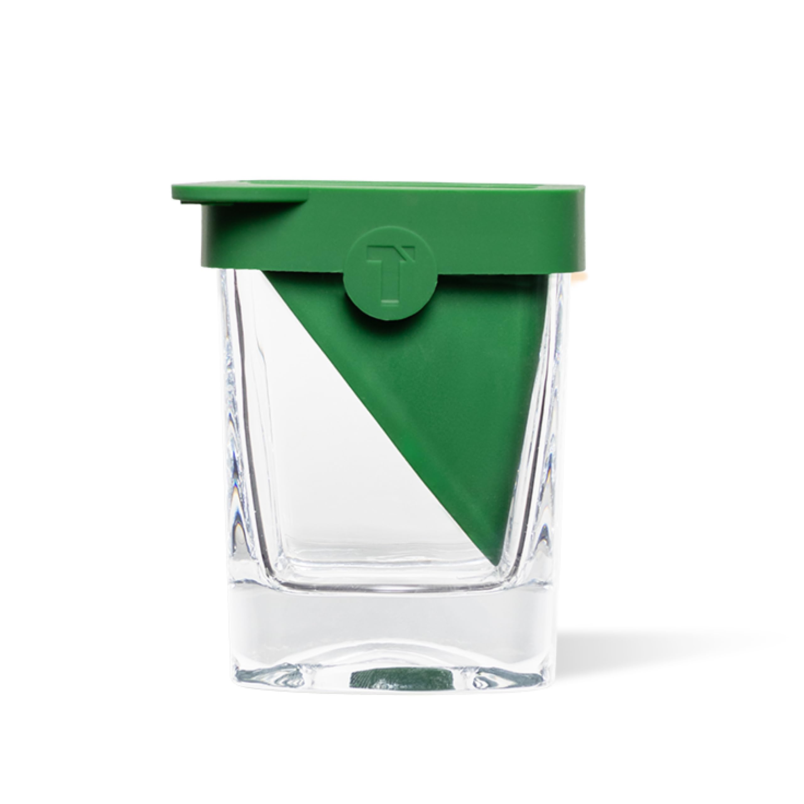 Corkcicle Premium Old Fashioned Glass with ice wedge cooling whiskey evenly for a smoother sip