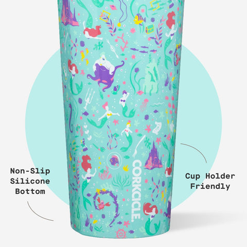 Corkcicle stay-put silicone bottom reduces sliding on surfaces