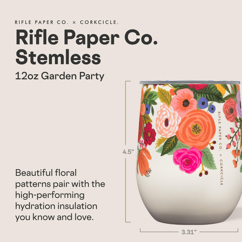 Corkcicle Stemless 12oz flat-sides grip for secure hold during travel.