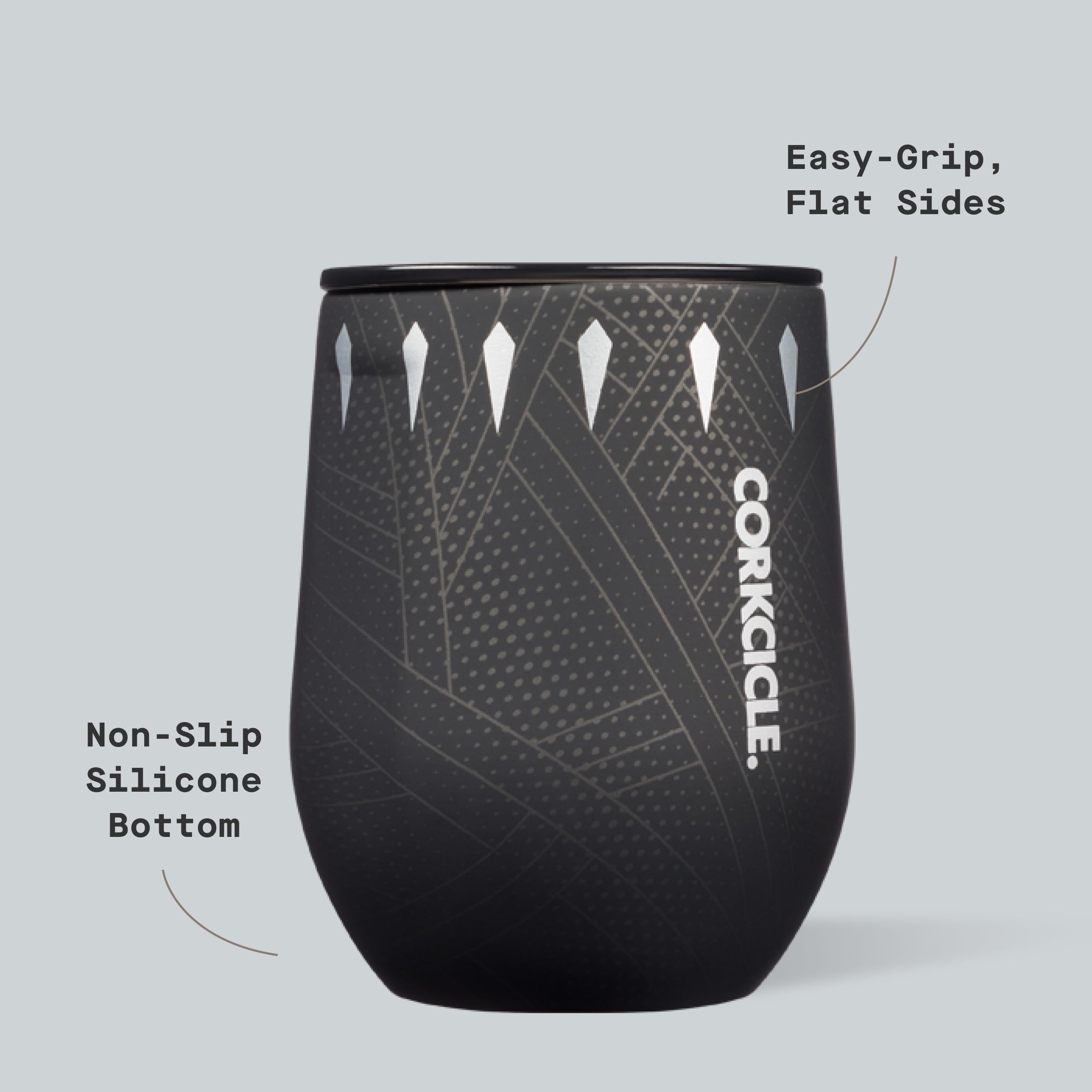 Corkcicle hand-hold shot demonstrates comfortable grip for outdoor lounging.