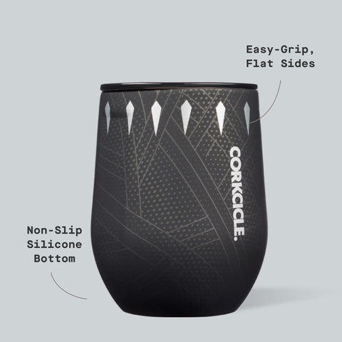 Corkcicle hand-hold shot demonstrates comfortable grip for outdoor lounging.