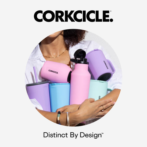 Corkcicle Stemless 12oz travel-friendly tumbler fits bags and journeys.
