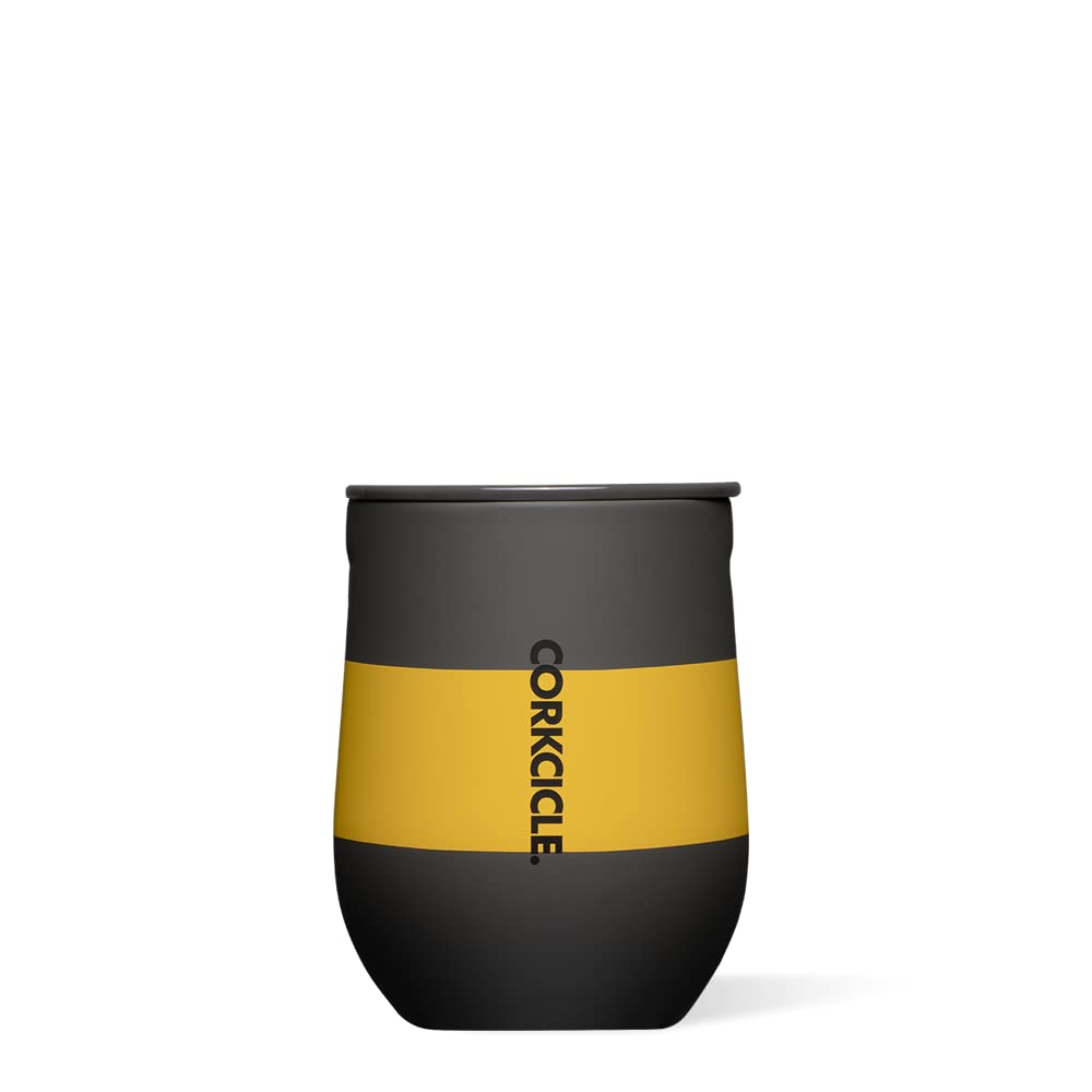 Corkcicle stemless-wine glass versatile for wine, coffee, or juice on the go.