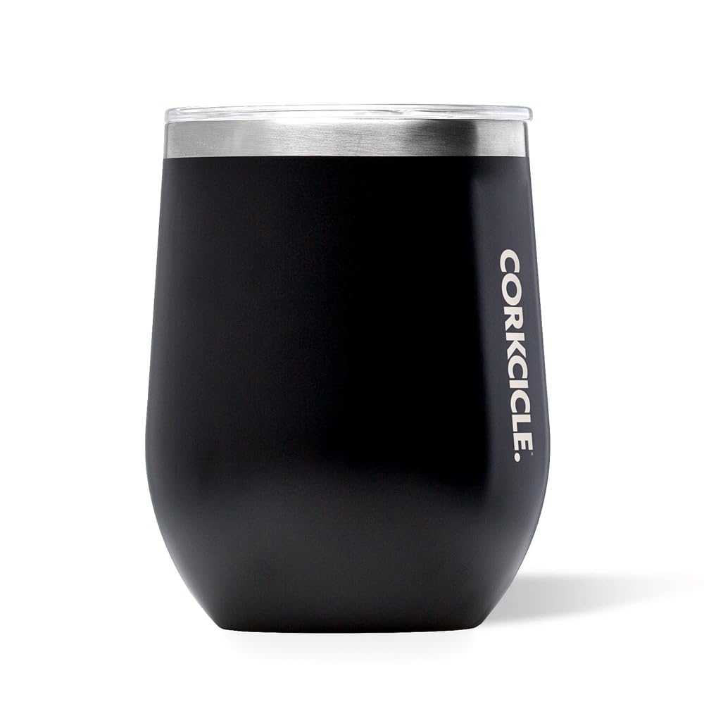 Corkcicle Stemless Wine Tumbler 12 oz featuring non-slip base for secure handling.
