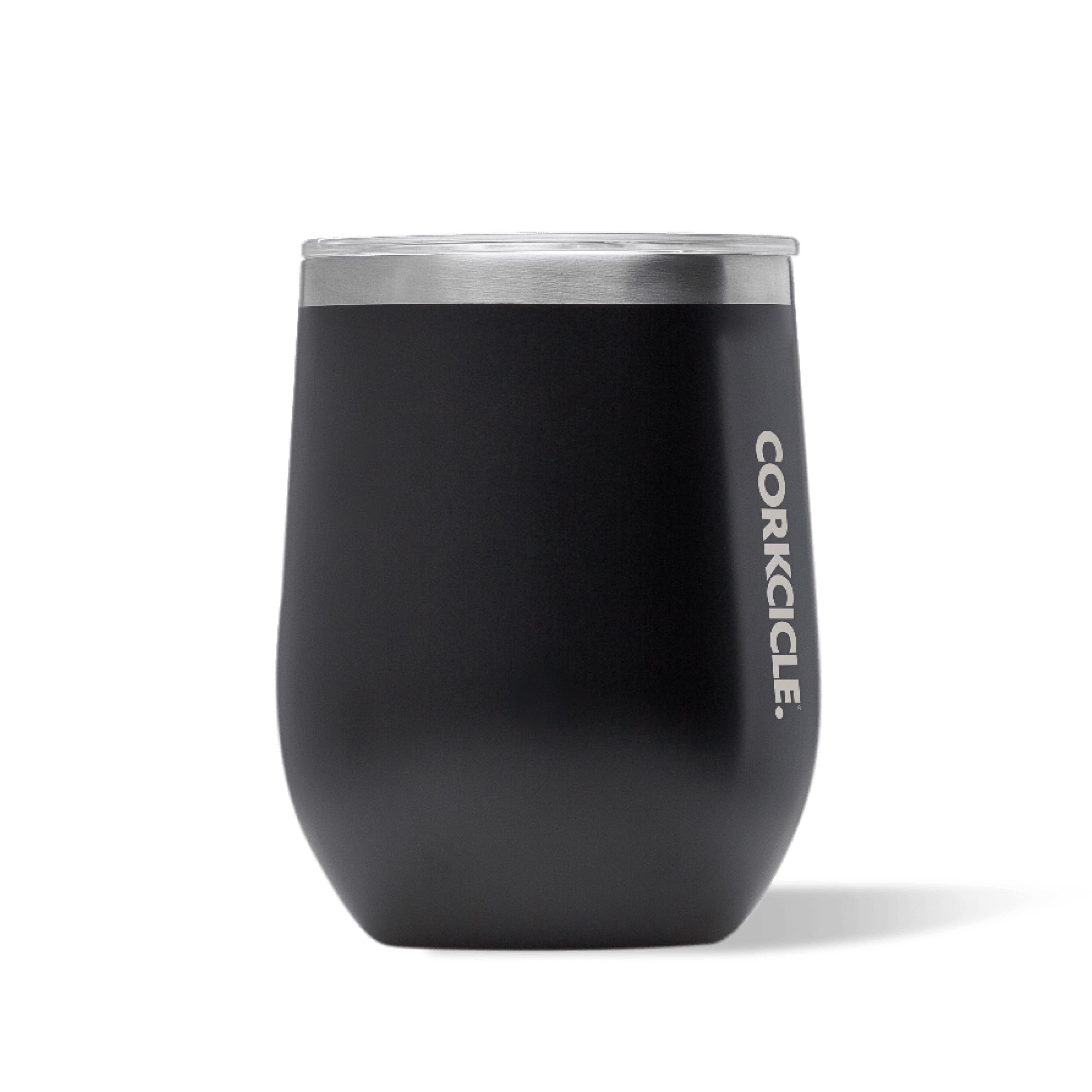 Corkcicle Stemless Wine Tumbler 12 oz with side grip for easy on-the-go sipping.
