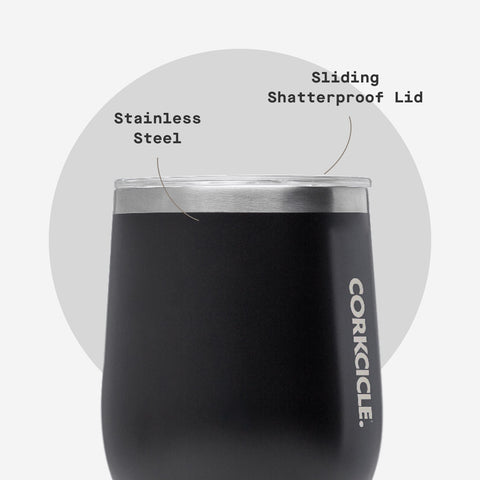 Corkcicle Stemless Wine Tumbler 12 oz designed for outdoor use during adventures.