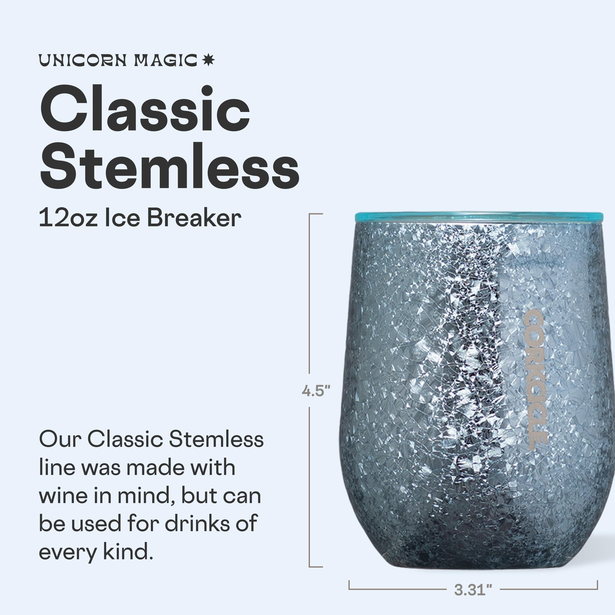 Corkcicle Stemless Tumbler with flat sides for on-the-go sipping.