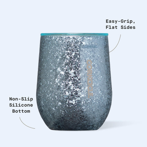 Corkcicle Stemless Tumbler non-slip base steadies on surfaces.