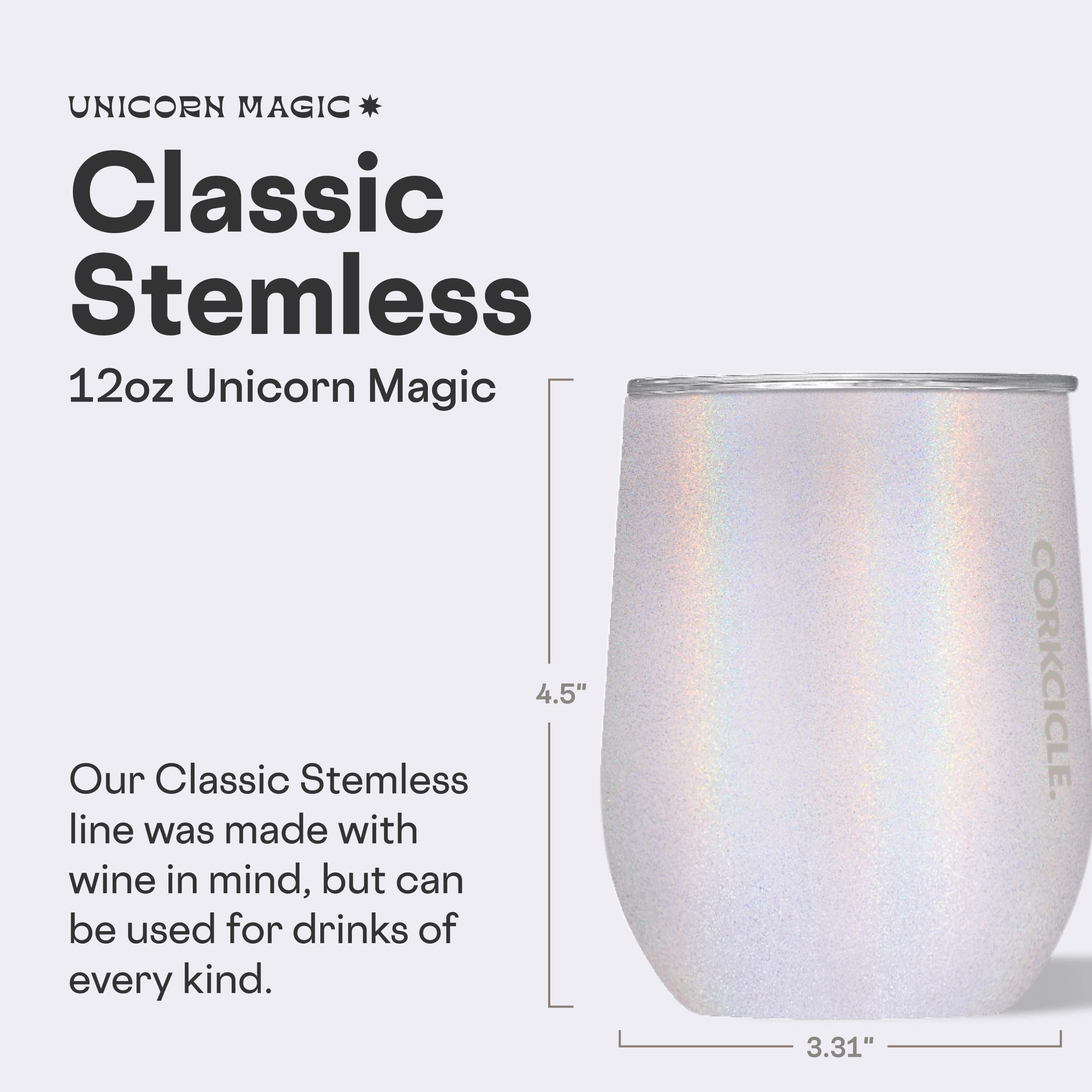 Corkcicle Unicorn Magic tumbler flat-grip side enables comfortable on-the-go sipping