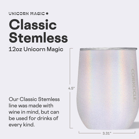 Corkcicle Unicorn Magic tumbler flat-grip side enables comfortable on-the-go sipping