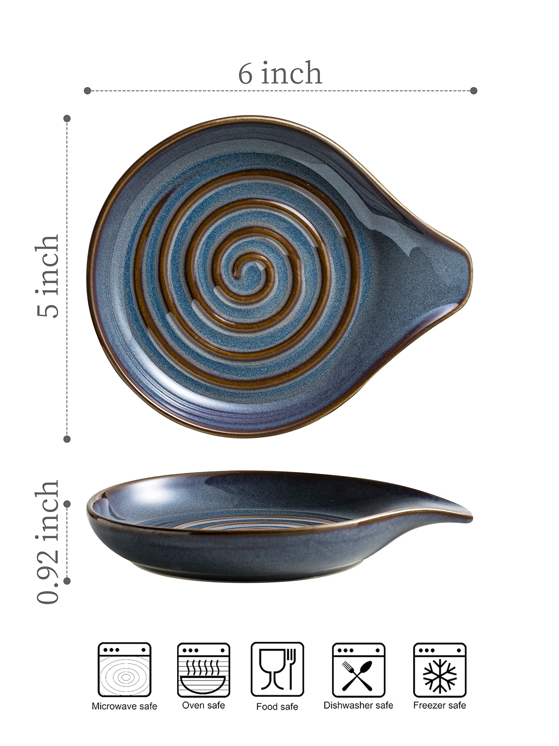 Ceramic spoon rest from Cormomu cleans easily for everyday use.