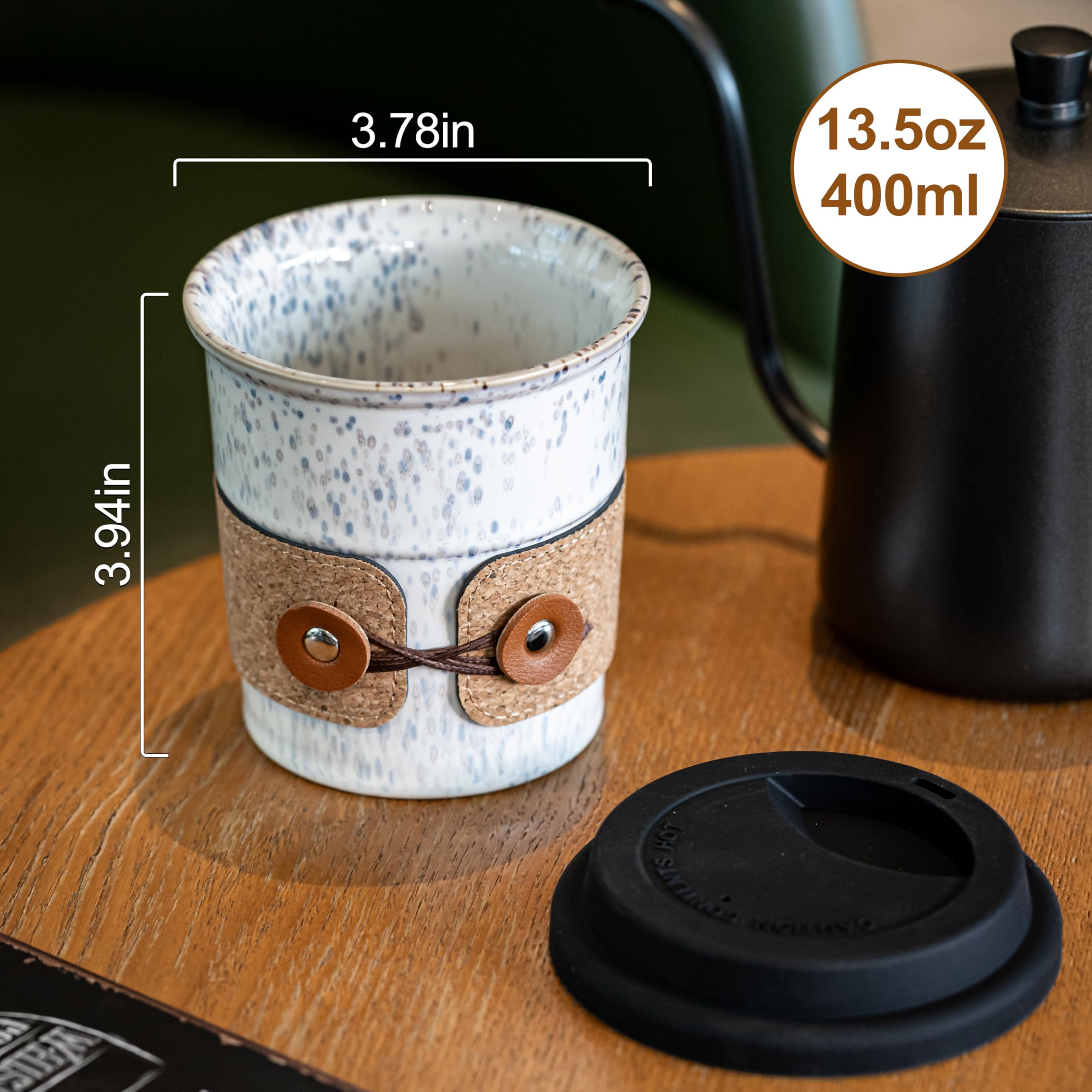 Cormomu large 13.5oz porcelain cup preserves flavor in every sip